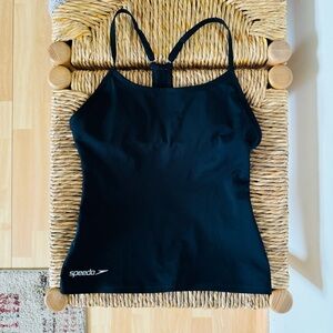 Speedo Women’s Endurance Halter Tankini Top Black Size 32”